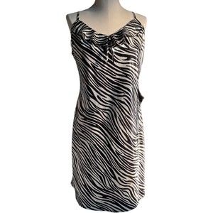 COPY - Chanteuse Intimates Zebra Print Adjustable Strap Slip Dress Night Gown S…